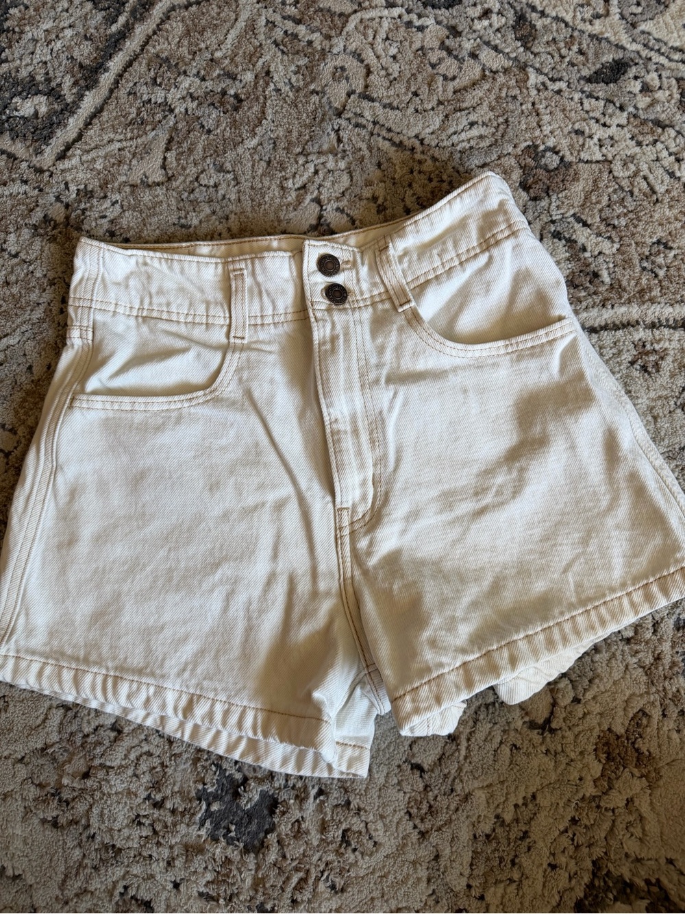 Levi's High-Rise Cream Jean Shorts